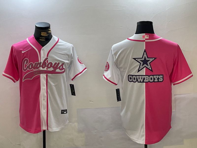 Men Dallas Cowboys Blank white pink Joint Name 2024 Nike Limited NFL Jersey style 8->dallas cowboys->NFL Jersey